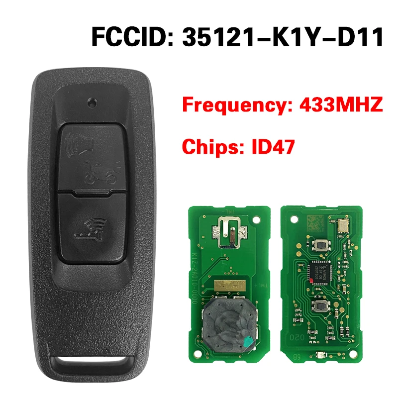 MK0020 OEM inteligentny klucz PCX 125 21-22 dla silnika Honda pilot FCC 35121-K1Y-D11 433.29MHZ 47chip