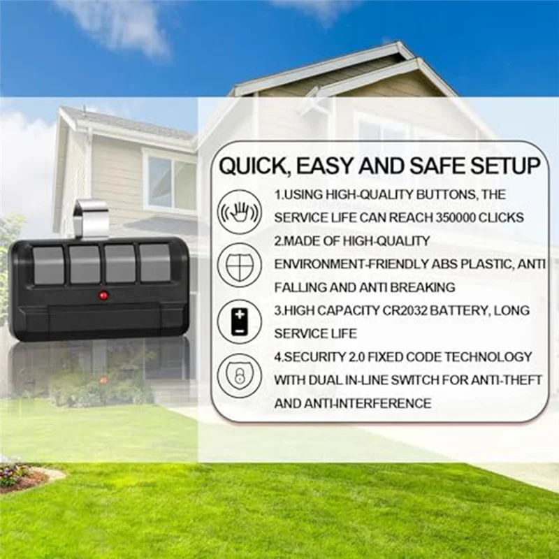 SR-2Pcs 894LT Reemplazo remoto del abridor de puerta de garaje de aprendizaje de cuatro botones para 972LM/974LM/372LM/374LM