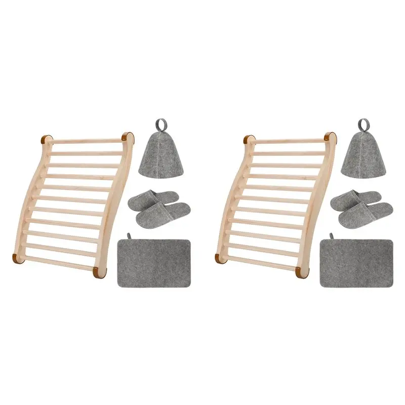 

【PRICE-DROP!】2X Sauna Backrest Sauna Wooden Comfortable S-Shape Design Sauna Chair - Sauna Accessories For Any Or Infrared Sauna