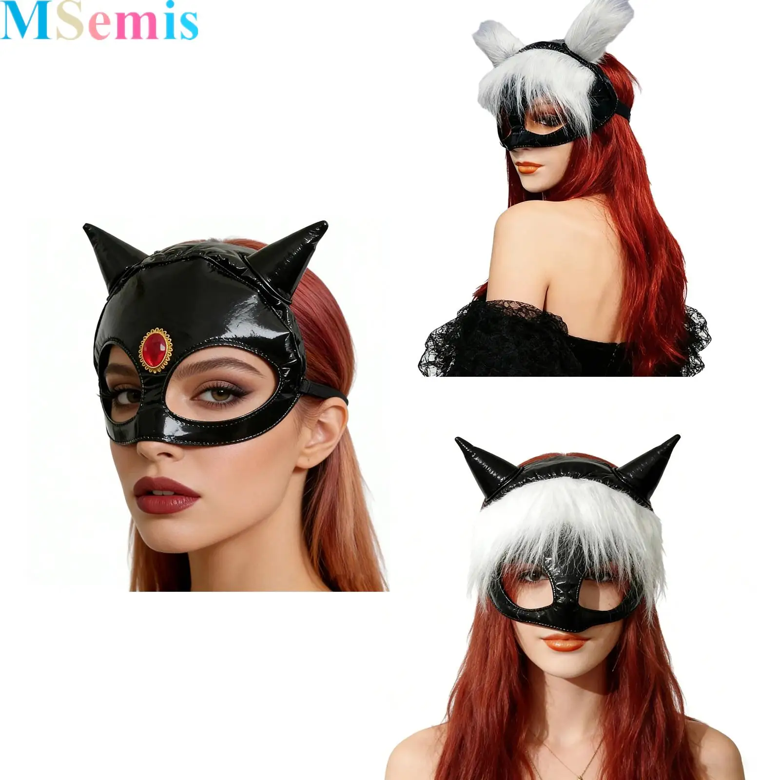 

Women Cat Bat Half Face Mask Masquerade Masks for Women Masks Cat Face for Night Club Cocktail Cosplay Party