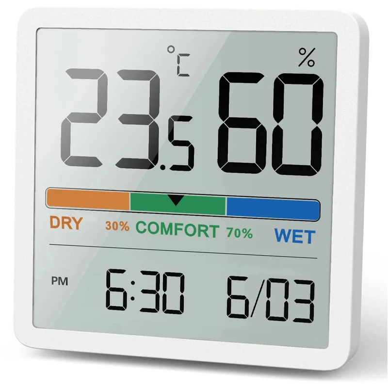 2024 New Digital Home Indoor Temperature Humidity Meter LCD Digital Thermometer Hygrometer Sensor Gauge Weather Station