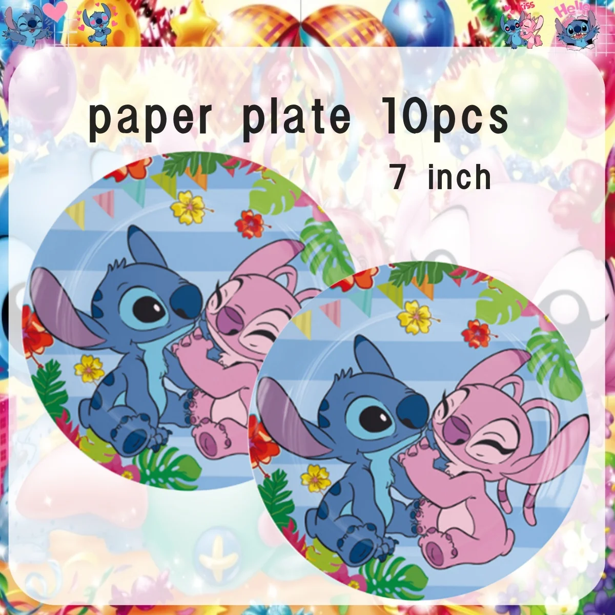 Disney Lilo&Stitch Birthday Decoration Angle Disposable Tableware Cup Plate Tablecloth Baby Shower Kids Girls Boy Party Supplies