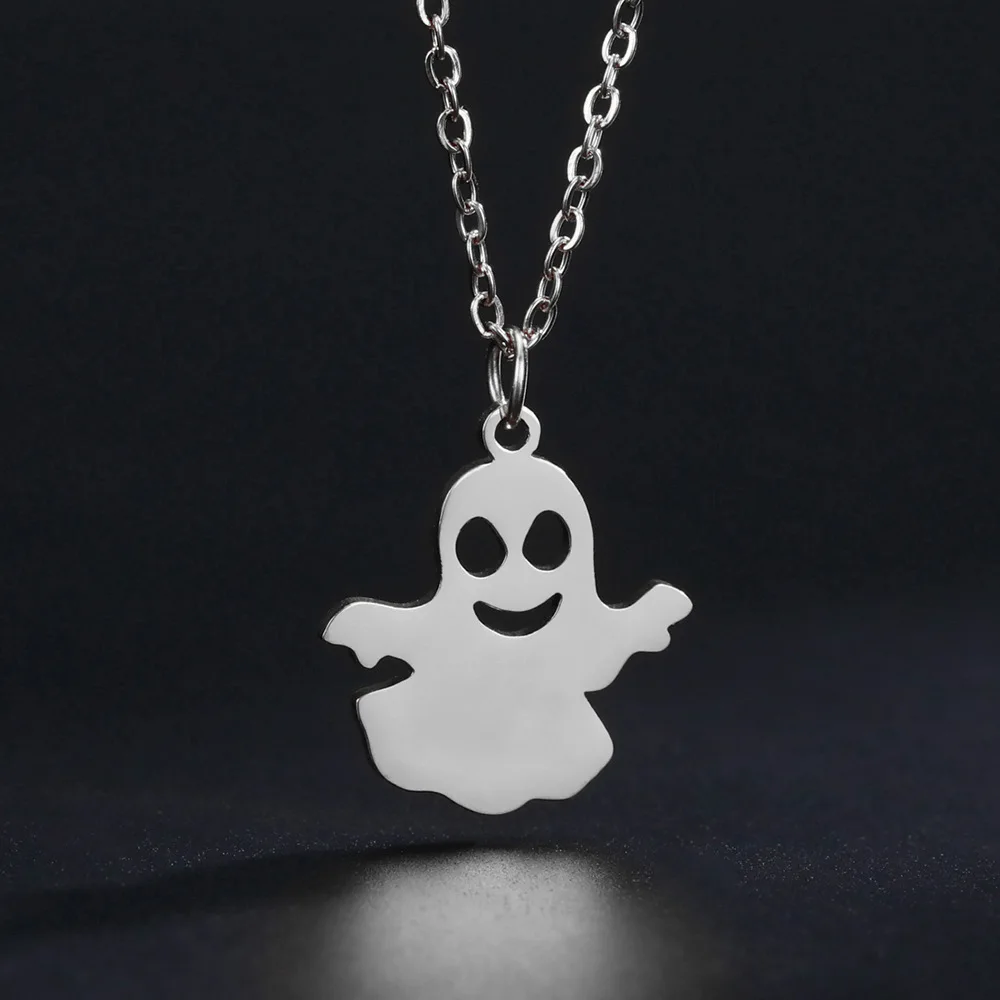 Cute Halloween Ghost Chain Gold Tone Cutout With Smile Design Look Elegant Earrings Accessories For Women Daily Party Wear