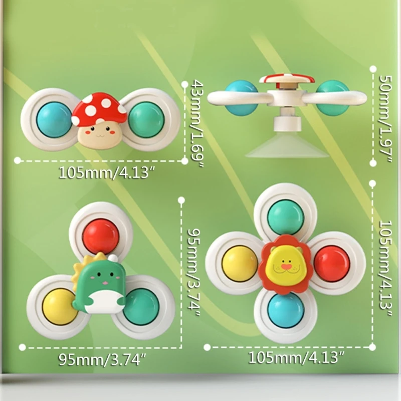 Packung mit 3 Kleinkindern, Spinner-Spielzeug für Kleinkinder, niedliches Beißspielzeug, Duschgeschenk, Geschenk für kognitive