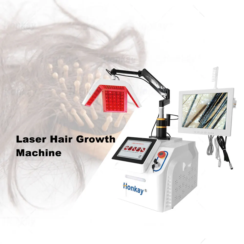 

Multi-Function 650nm Diode Laser Hair Growth Machine Painless Low Level Laser Hair Loss Treatment Scalp Detection Equipment