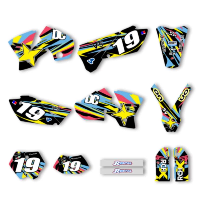 

DSMTECH Motorcycle Graphics Background Decal for KTM 125 250 300 350 450 2003 2004 SX SXF 2004 EXC Decals Stickers Kits 008