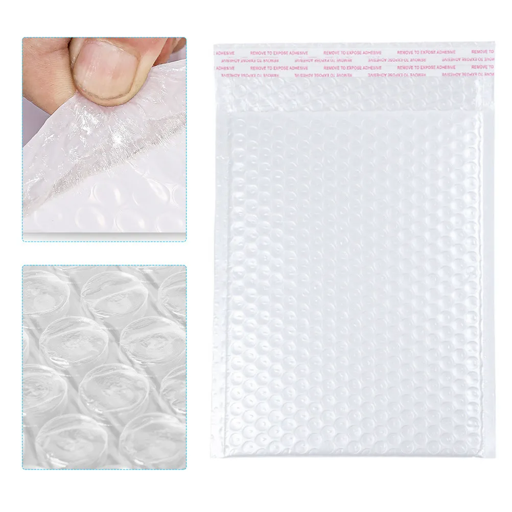 

50Pcs Water Resistant Bubble Mailers Pearlized Film Self Seal Packaging Bags for Small Goods Jewelry Lip Gloss Tubes Bubble