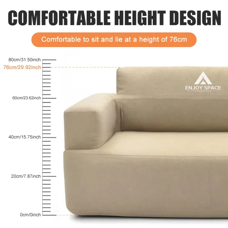 Easy Inflation Air Couch for Indoor and Outside Leisure Single Camping Sofa with Integrated Pump image 3