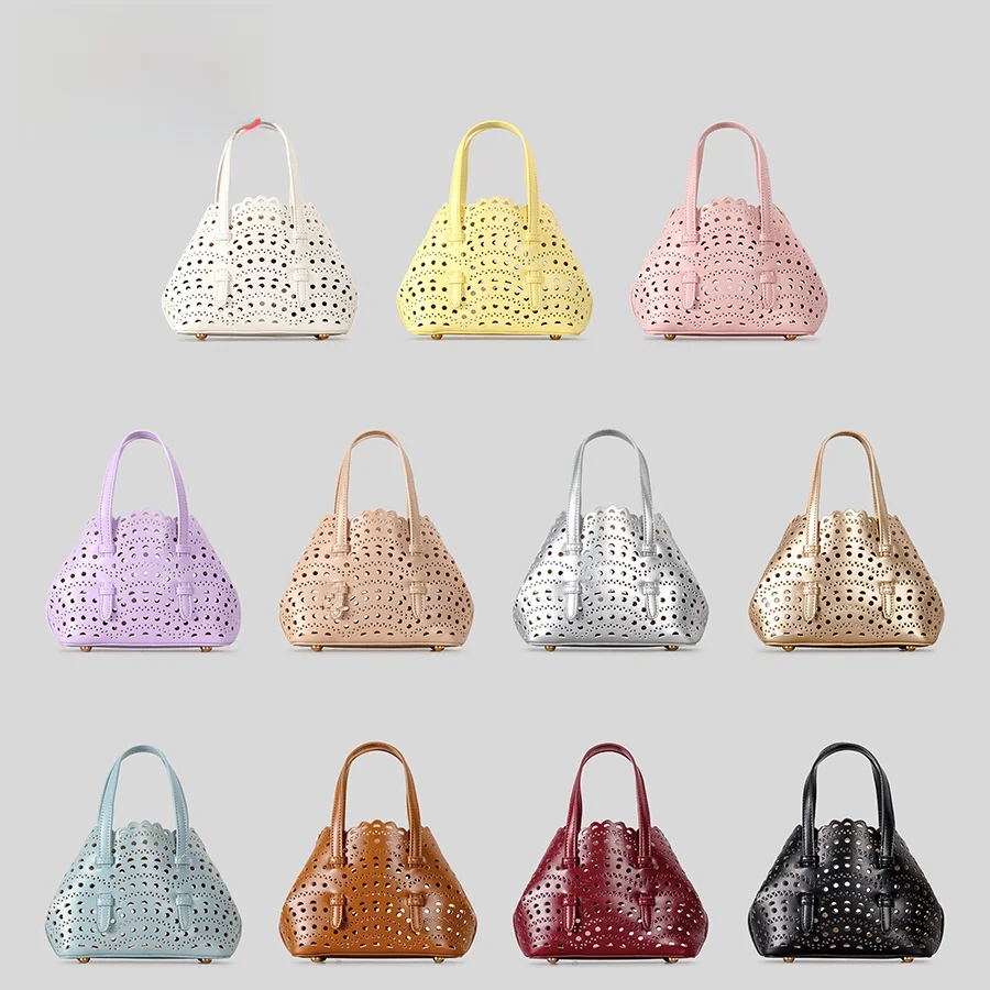 

Carved Hollow out Tote Bag Mother Daughter oulder Crossbody Bag Women's High-End Feeling Buet Bag Daily Use PU Leather