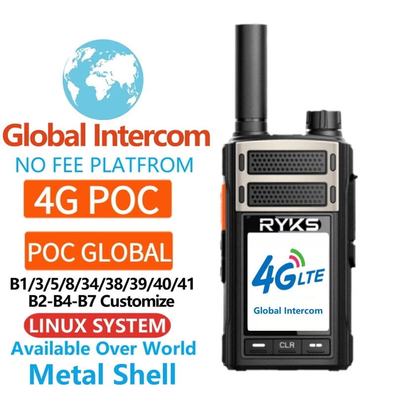 

50 km 100 km 4G Mobile Radio Network Walkie Talkie for Hunting Sim Card 4G Poc Radio