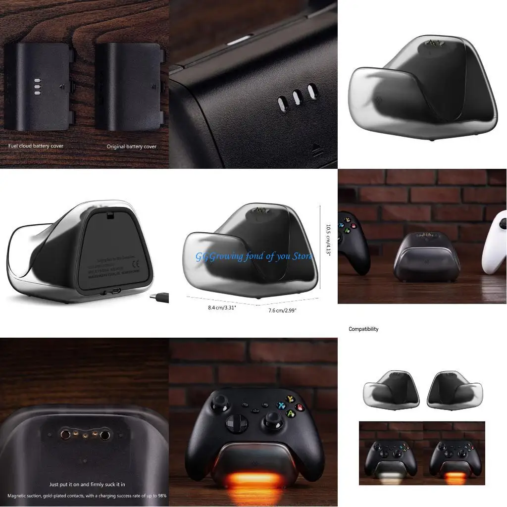 

H9EB Lightweight Battery Pack & Base ABS Dock & Battery set Wireless Dock for Game