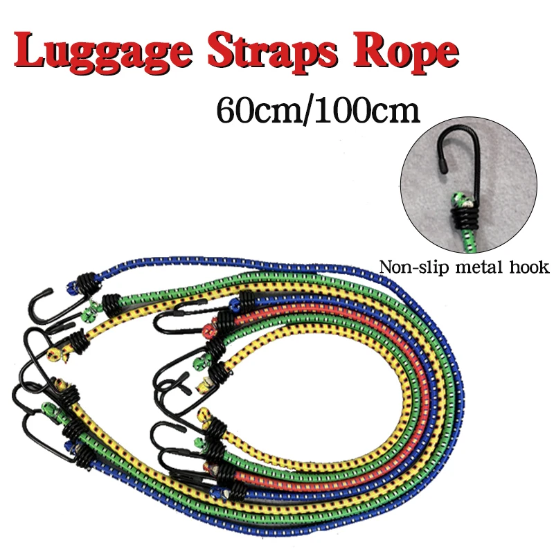 Diameter 8mm High Elasticity Luggage Straps Rope Cargo Lashing Bike Equipment Trunk Fixed Rubber Elastic Outdoor Rope Camping