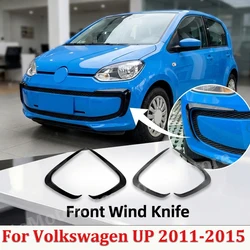 For Volkswagen UP 2011-2015 Front Wind Knife Spoiler Car Sticker Exterior Modification Car Body Sticker Glossy Black