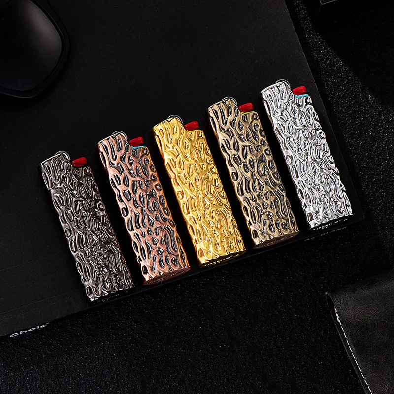 Texture Pattern Large Metal Lighter Cover BIC Bic Shell J6 Machine Set