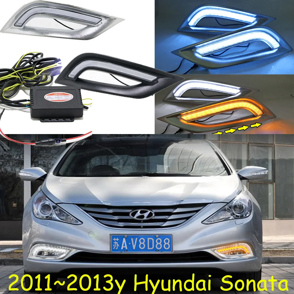 car bumper headlight for Hyundai Sonata daytime light 8th 2011~2013y DRL car accessories LED headlamp for Sonata fog light