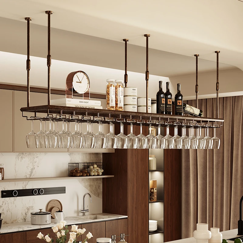 

Bar hanger, industrial style wine glass hanger, bar restaurant wrought iron wine glass holder, hanging hanging cabinet