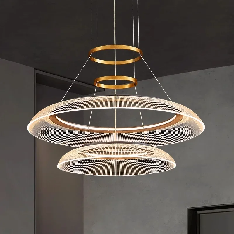 

Modern Round LED Chandelier for Living Room for Restaurant Acrylic Pendant Light Ceiling Lighting Lamp for Bedroom Home Decor