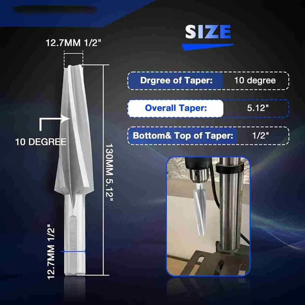 828-mega-sale-10-degree-tapered-ball-joint-reamer-6542-high-speed-tool-steel-tapered-reamer-tie-rod-for-1-1-2inch-per-foot