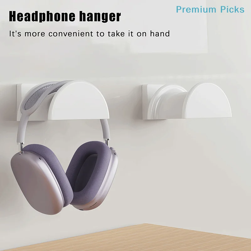 Universal Adhensive Headphone Stand Wall-mounted Space Saving Earphone Display Stand Headphone Hook For Gaming Headsets 1PC