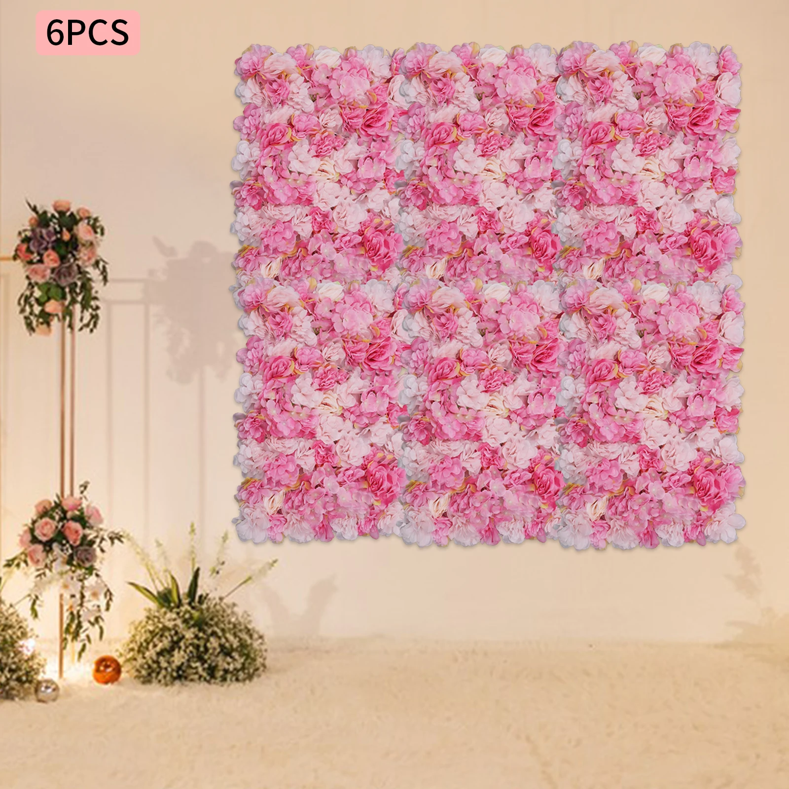 Artificial Flower Wall Panels 3D Silk Hydrangea Rose Floral Panel for Photo Background Home Party Wedding Backdrop Decoration