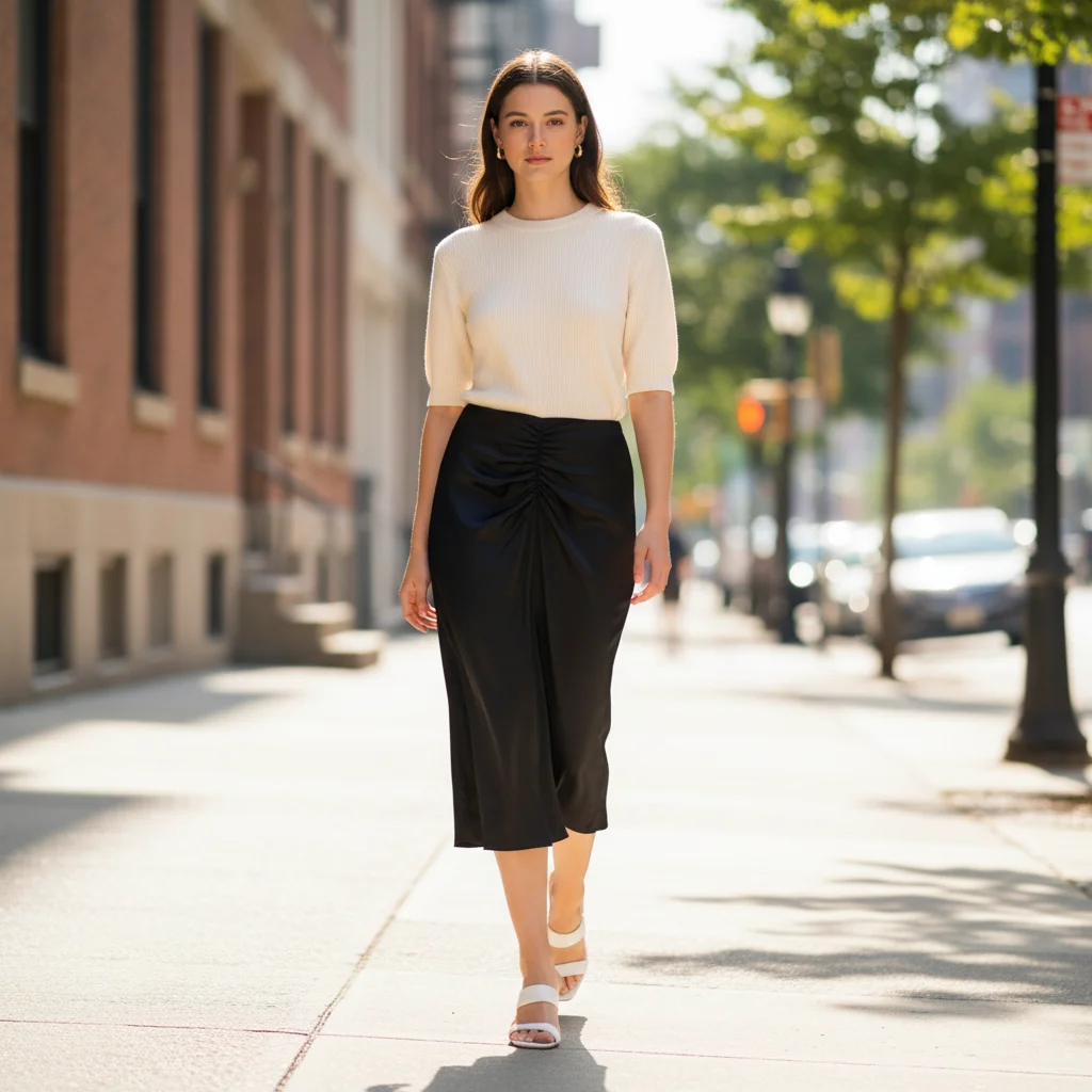 Ladies Classic Skirt Comfortable Fit Midi  Ladies Chic Midi Skirt Casual Daily Ladies Elegant Skirt Solid Color Casual BC2211