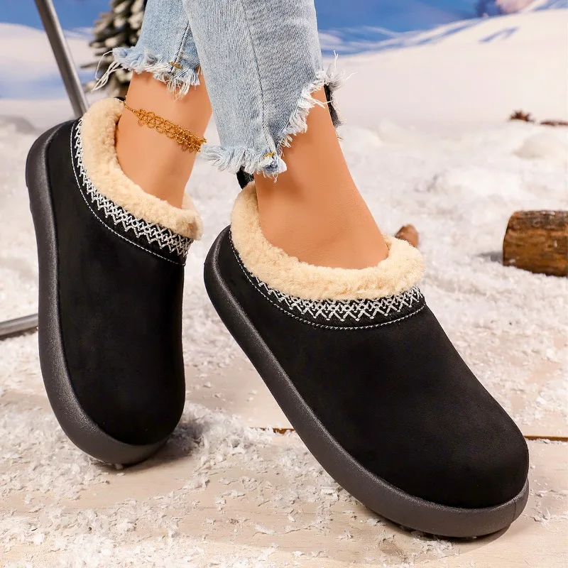 2027 New Women's Plush Slippers Fashionable Thick-Soled Shoes Plush Lined for Warmth Designer Brand Women's Winter Snow Boots view 6