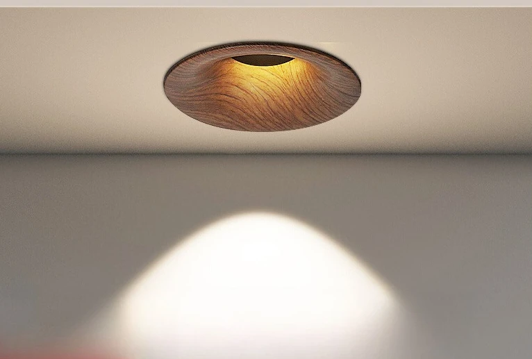 Walnut downlight new embedded medieval style walnut grain curved surface non-pre-buried deep cup 75 small hill spotlight