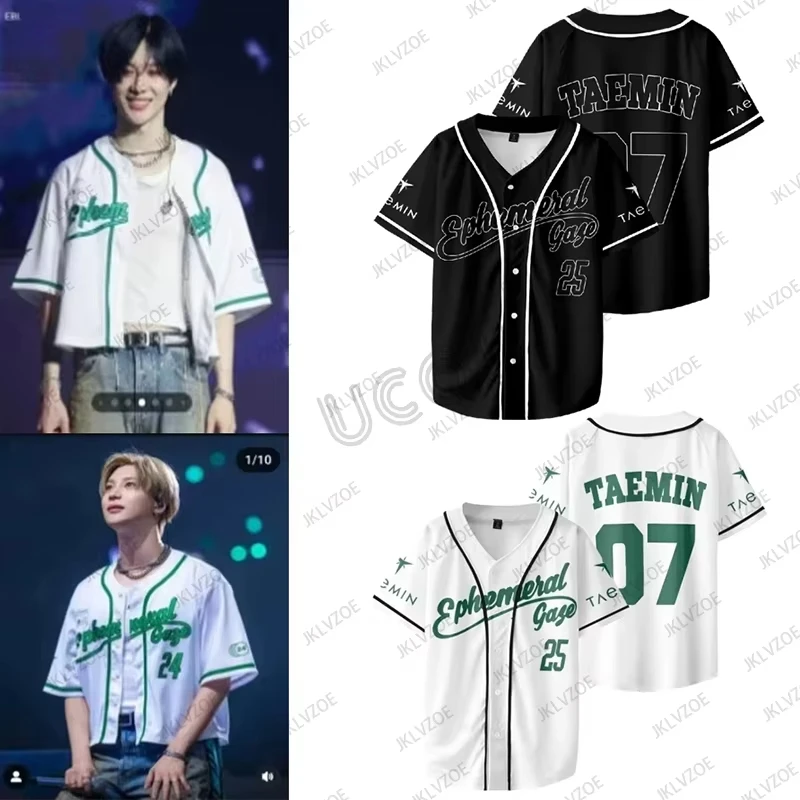 

2025 Taemin Ephemeral Gaze World Tour Baseball Jersey Women Men Tshirt Baseball Jersey Hip Hop Baseball Uniform Casual Sport Top