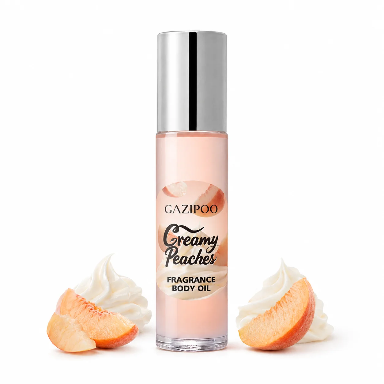 10ml Roll‑On Fragrance Body Oil, Sweet Creamy Peaches Gourmand Scent Portable Perfume Oil, Long‑Lasting Scent for Dating