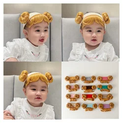 Cute Hair Accessories Infant Baby Girl Gold Balls Wig Hat Hairpiece Newborn Children Kids Girls Cosplay Headbands Headwear