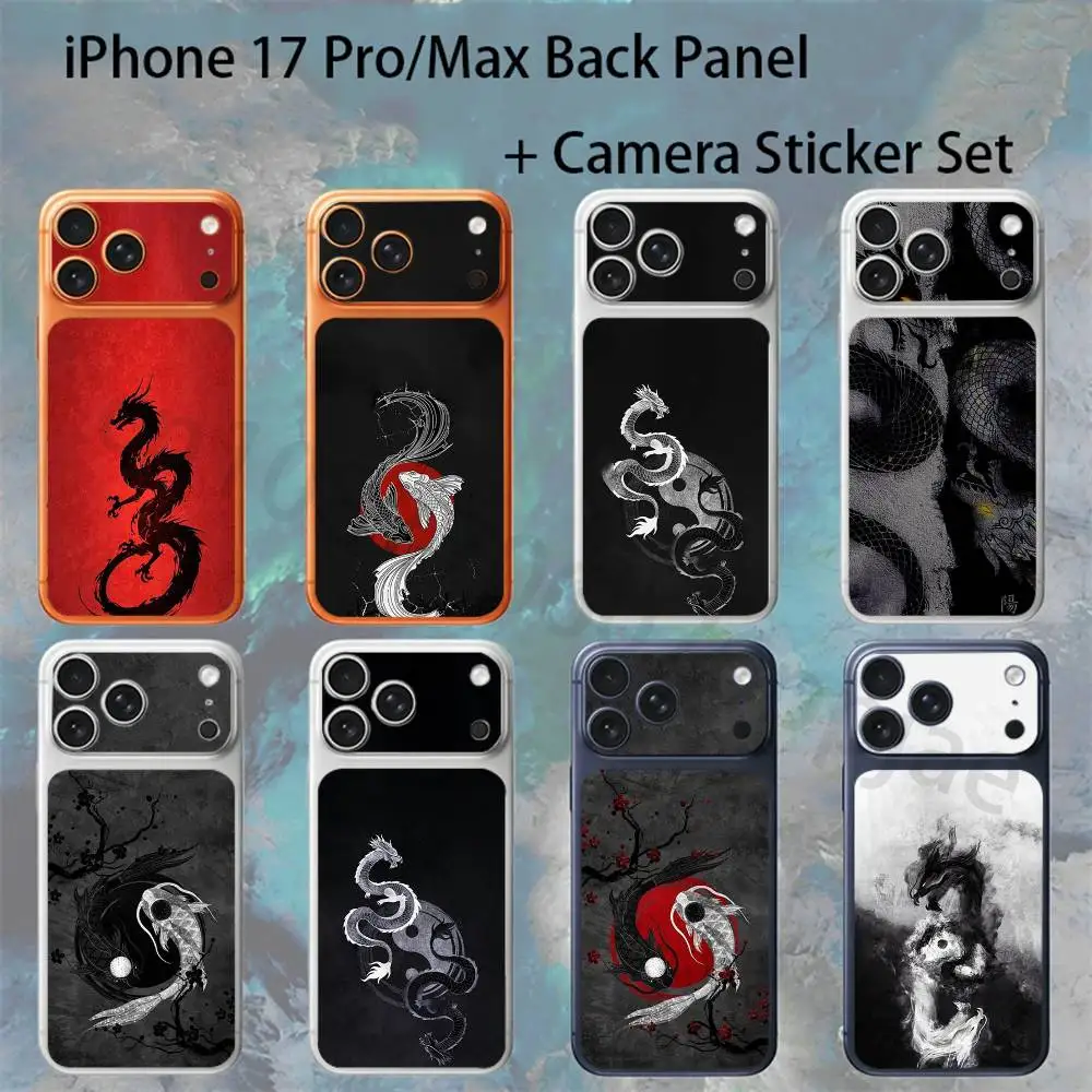 

Japanese Art Dragon Yin Yang For iPhone 17pro/pro Max Full body Back Cover Decal Skin Colorful Rear Protective Sticker Film