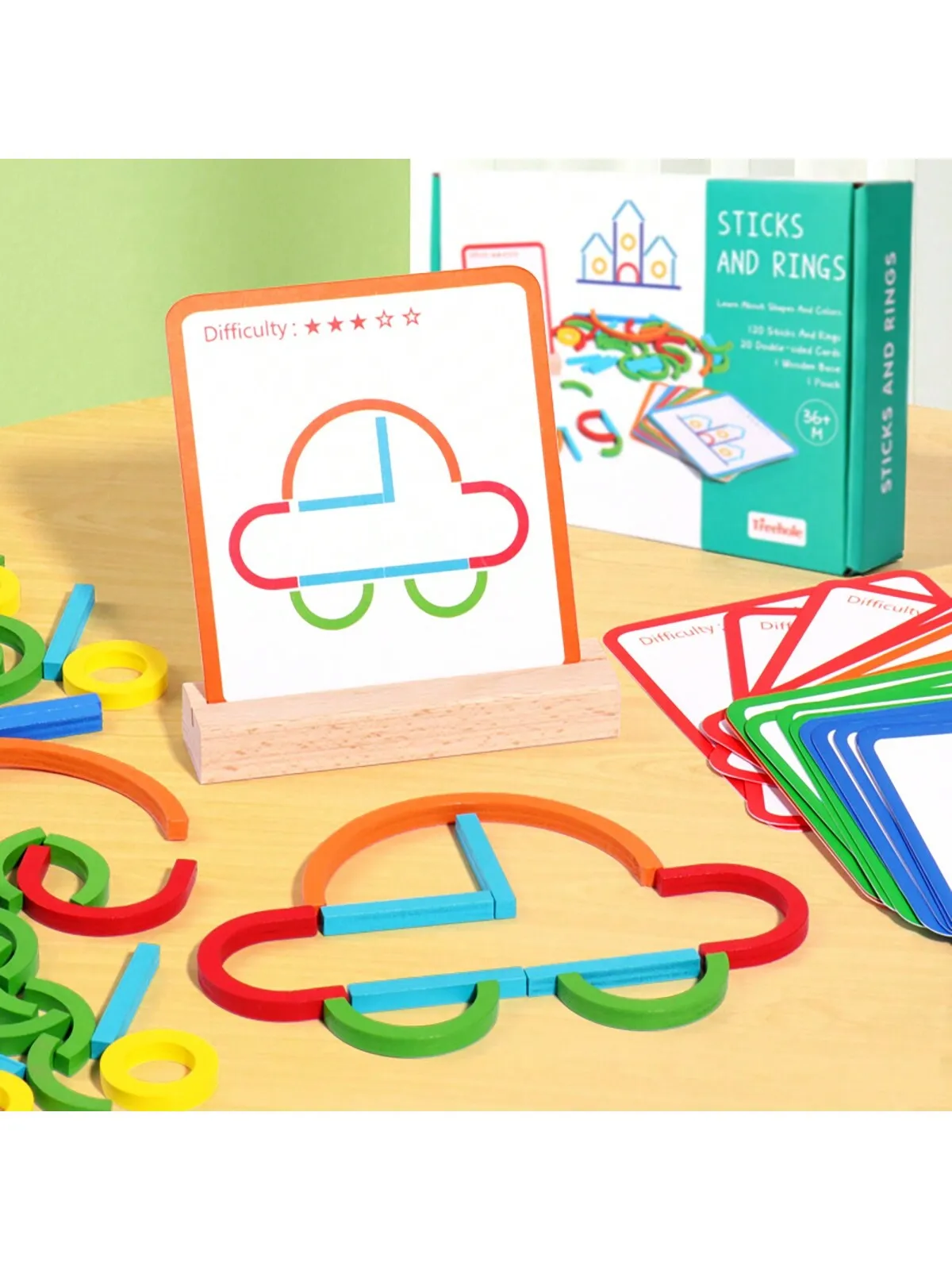 Creative Stick and Loop Puzzle, children's Intellectual Development, Early Education, Toy Color Cognition and Hands-on Ability