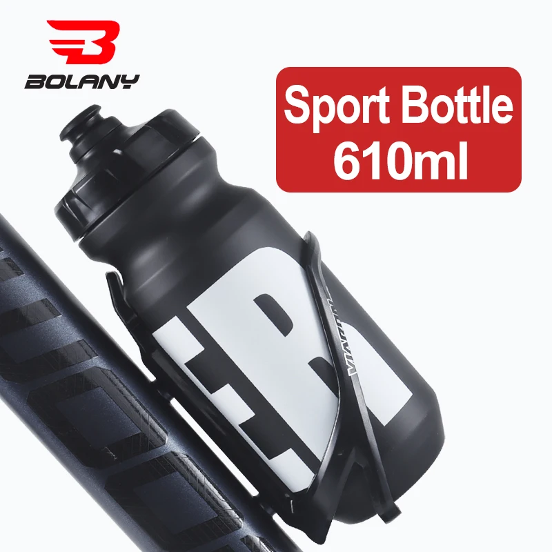 BOLANY 610ML Cycling Bike Water Bottle Bicycle Portable Kettle with Cover Matte Plastic Sports Bottle Outdoor Supplies