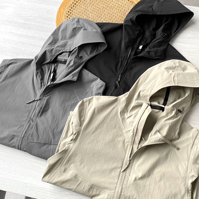 

Мужская уличная куртка с подкладкой, водонепроницаемая, ветрозащитная, с капюшоном, весна-лето, модная, молодежная, приталенная, с длинными рукавами, на молнии