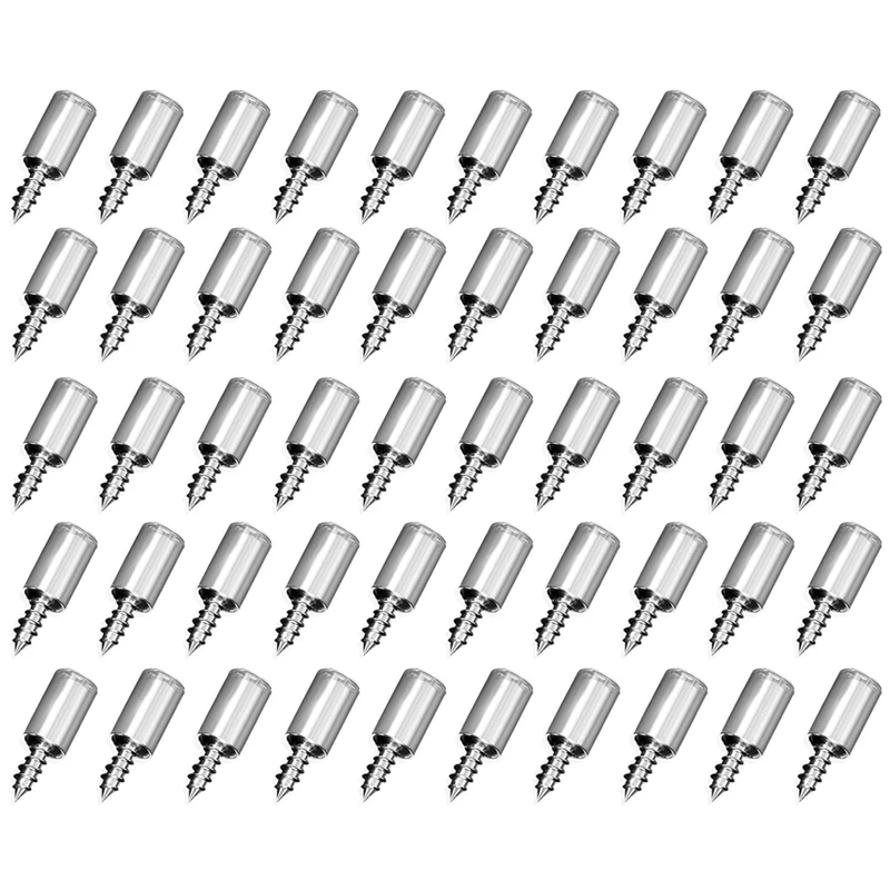 

50Set Self-Tapping Screw With Rubber Sleeve Laminate Support Homemade Wardrobe Cabinet Glass Hard Partition Nail Easy To Use