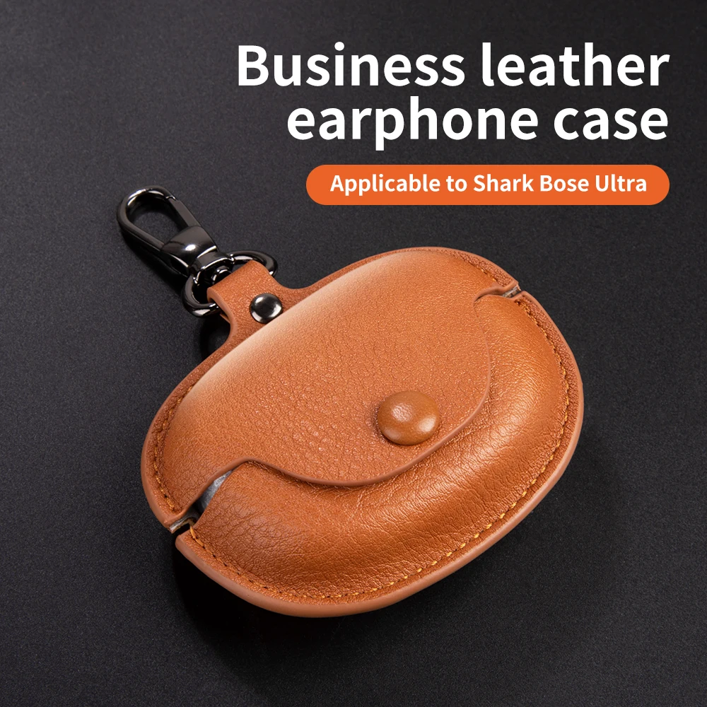 Nowe ochronne etui ze skóry PU do słuchawek Bose Ultra Open Earbuds Cover Wstrząsoodporne bezprzewodowe słuchawki douszne z brelokiem Shell Coque Fundas — zdjęcie produktu 6