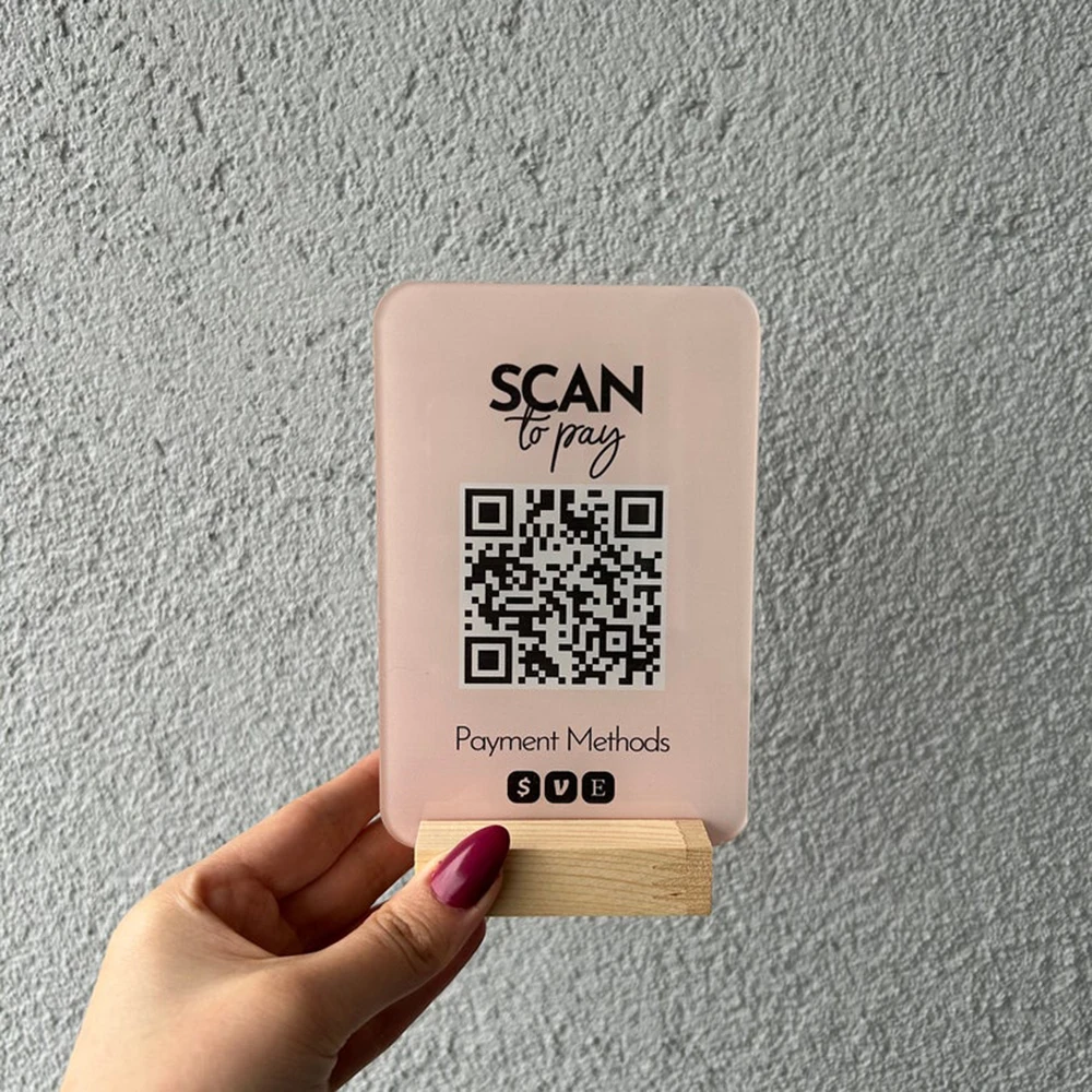 Customized QR Code Acrylic Card That Can Be Directly Linked To Payment Methods Reception Menu And Checkout Options