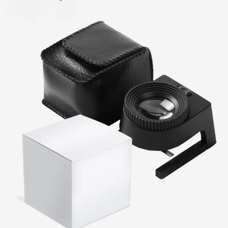 Coin Magnifying Glass with Scale Led Uv Lights Illuminated Jewelry Magnifier Metal Folding Stand Optical Loupe for Textile