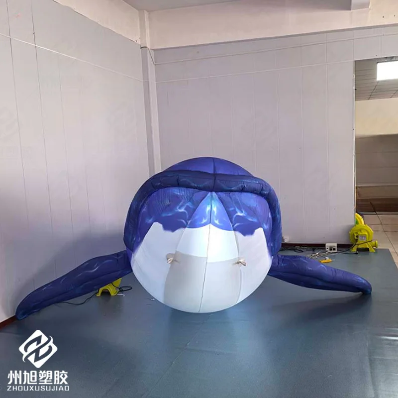 حوت قابل للنفخ، نموذج هوائي للحيوانات، مع منفاخ، ديكور لحدث مركز التسوق في المراعي الخارجية، يمكن أن يتوهج #4