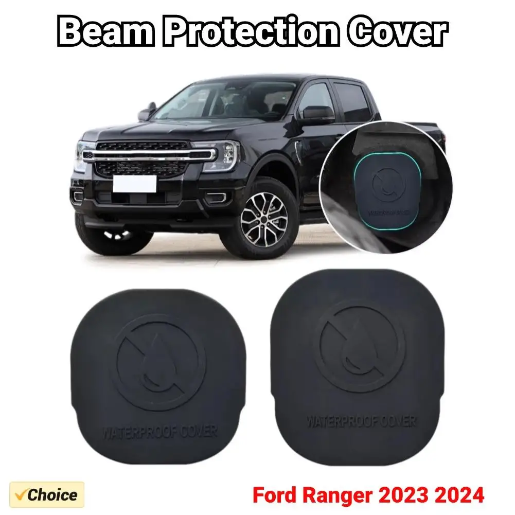 2PCS For Ford Ranger 2023 2024 Rear Axle Rubber Protective Cover Back Frame Beam Sealing Anti-clogging Mat Accessories