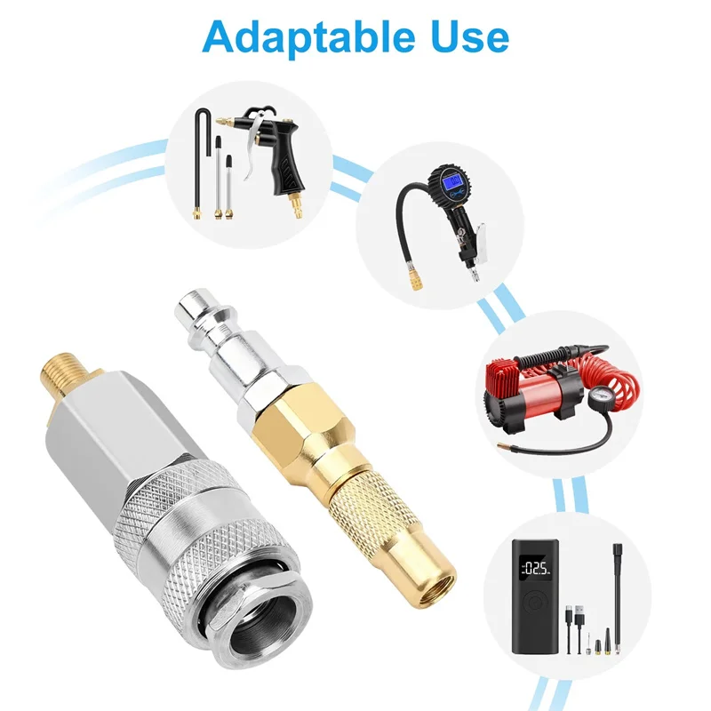 

Набор из 3 прочных медных воздушных насадок с быстрым подключением для манометров и компрессоров, с резьбовым креплением