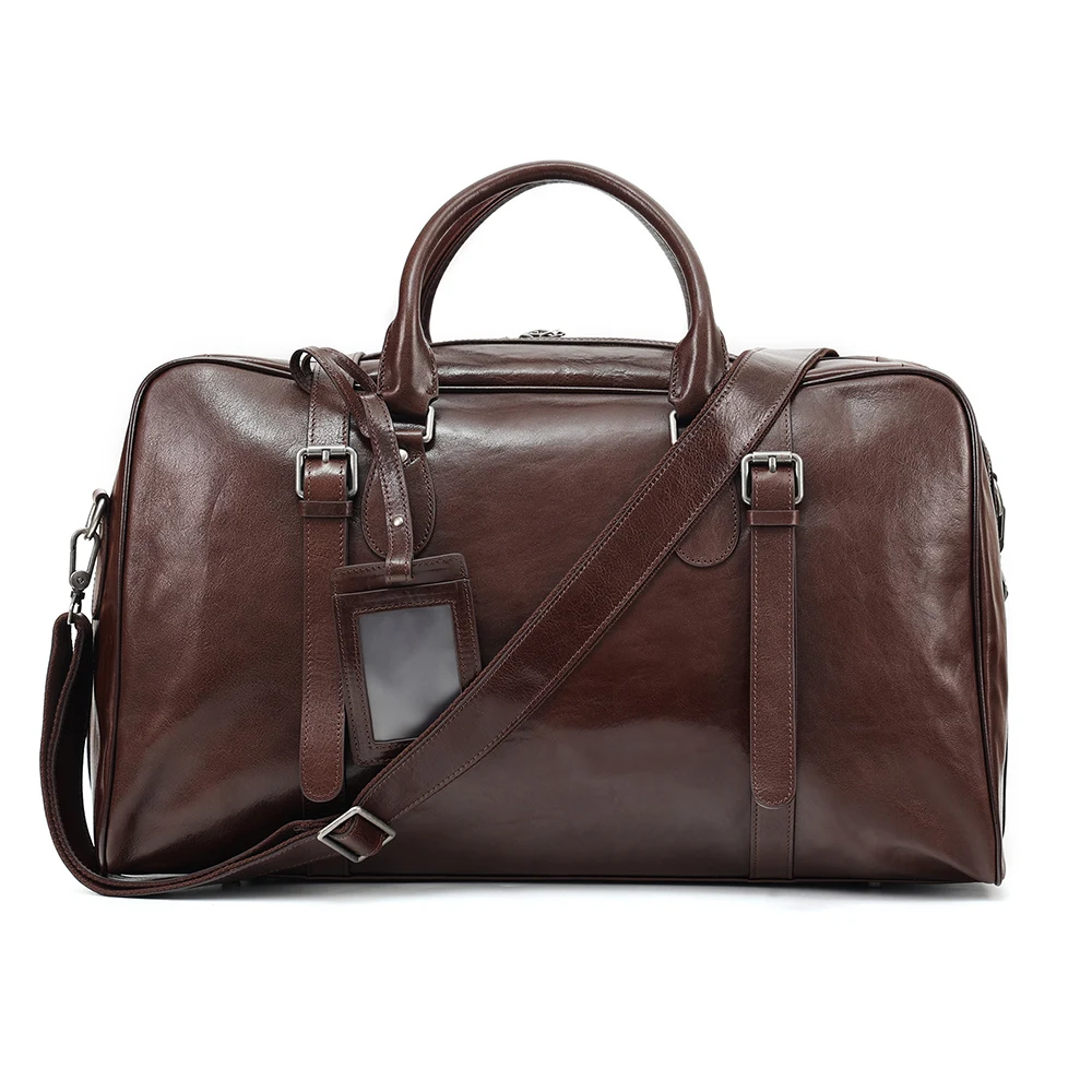 Large capacity retro men's handbag business luggage sports and fitness bag leather short distance travel bag for men