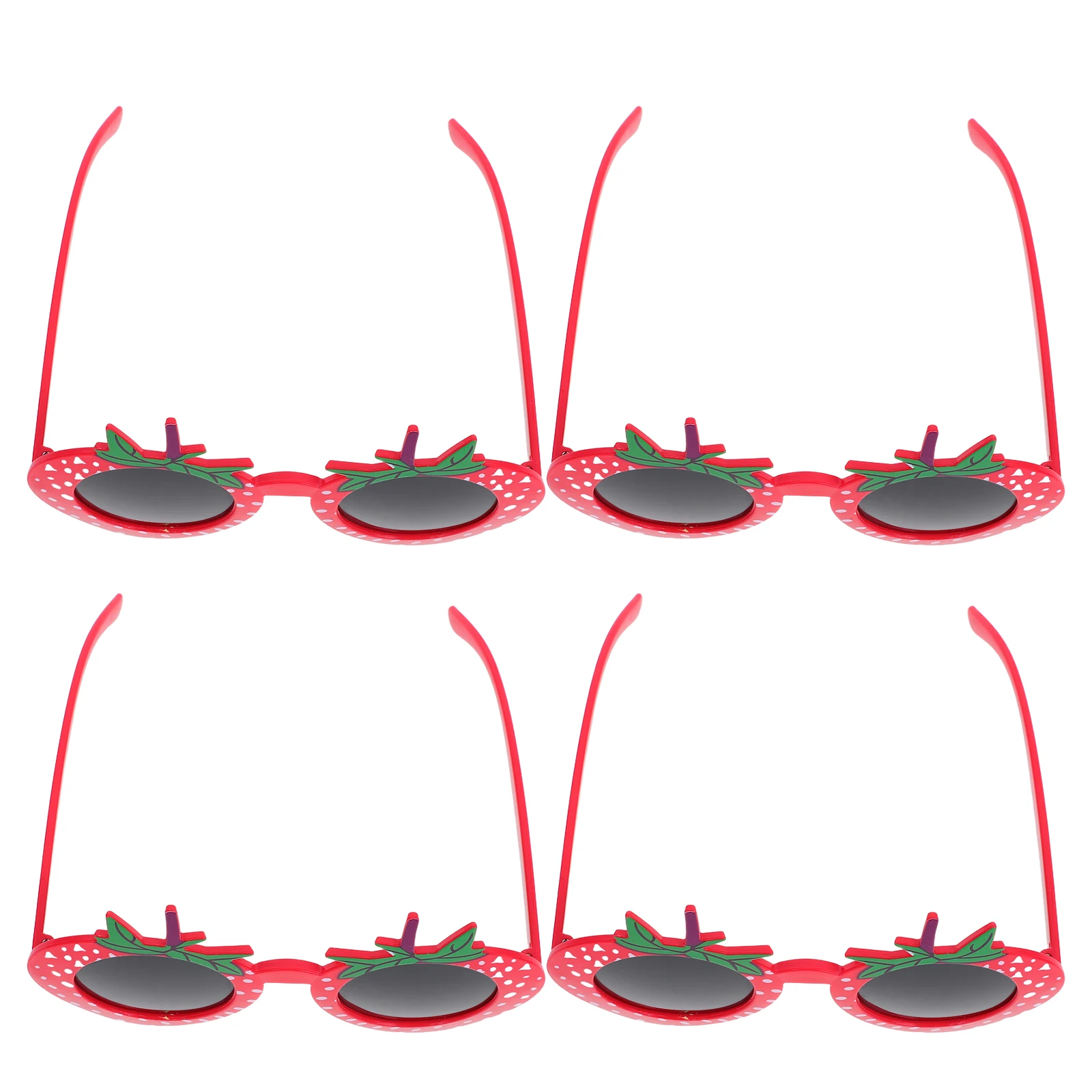 

4pcs Strawberry Sunglasses Lightweight ABS Kids Party Accessories Bright Colors Carnival Eyewear Funny Glasses Women Photo