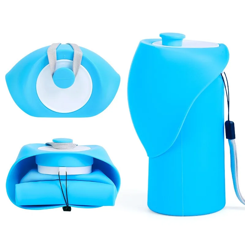Pet Travel Water Bottle: Collapsible Dog Water Dispenser with Drinking Tray - Portable Leak-Proof Outdoor Hydration Solution view 4