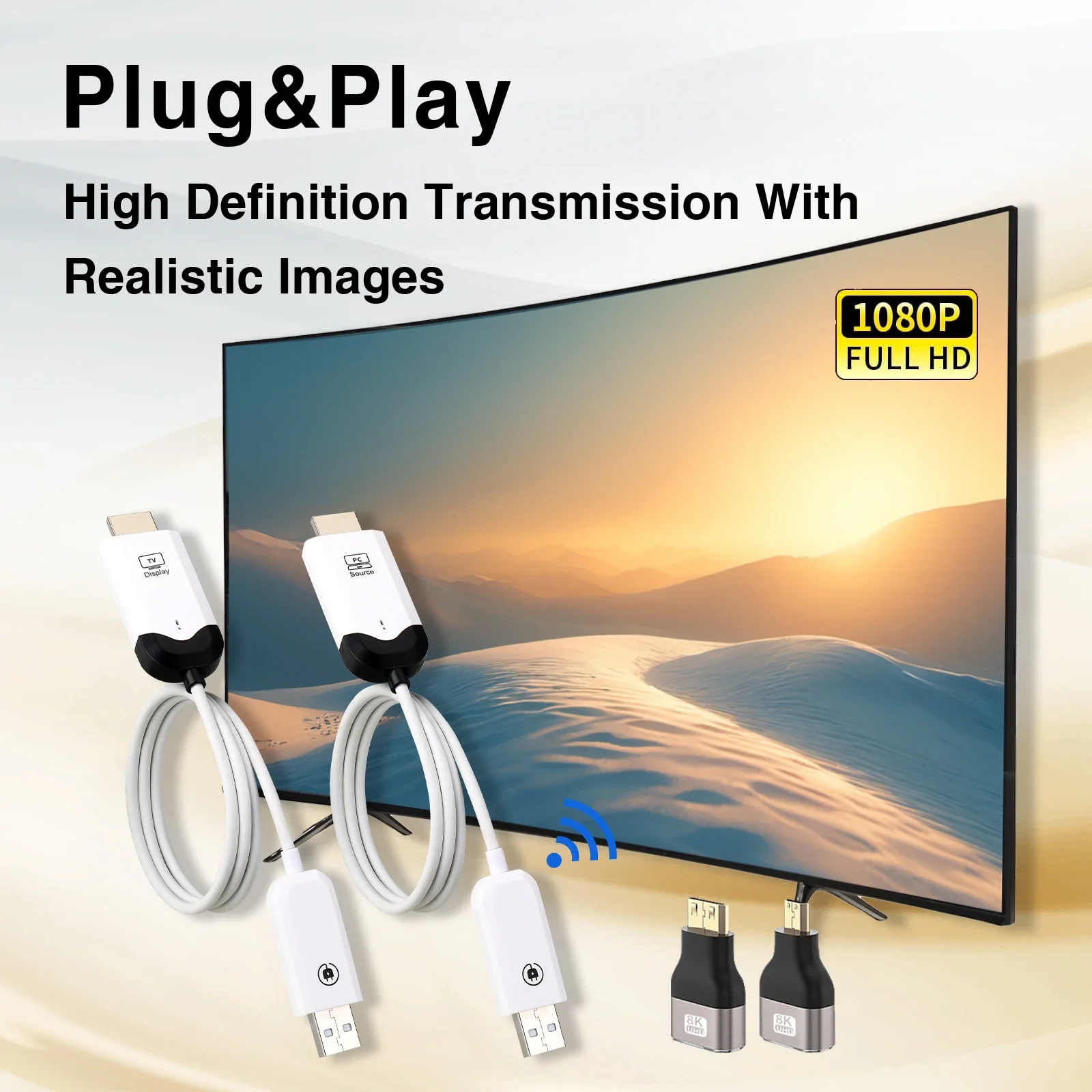 

Комплект беспроводного передатчика и приемника HDMI, 30 м, 1080P при 60 Гц, Plug & Play, двойной 2,4G/5G- для ПК/PS5/4/TV Box к телевизору/монитора/проектору