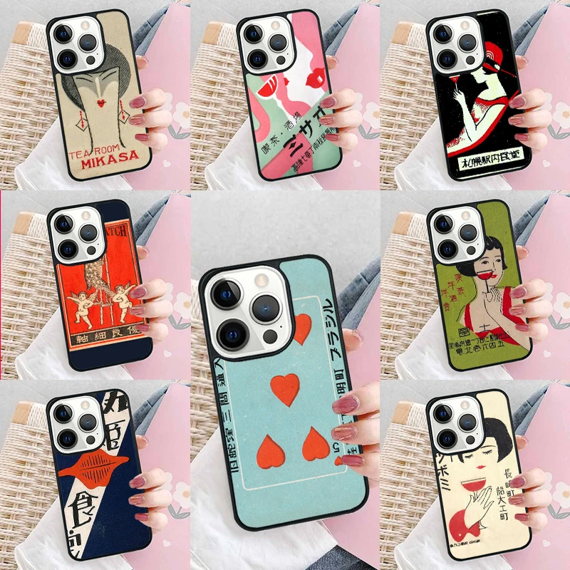 Japanese Matchbox Art Phone Case Cover For iPhone 16 15 14 plus XR XS 11 12 mini 13 pro max coque Shell Fundas