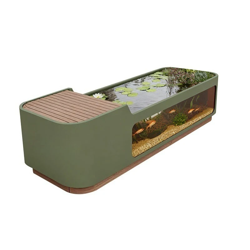 Stainless steel circulating water fish pond flower box, courtyard outdoor balcony, garden water feature landscape fish tank