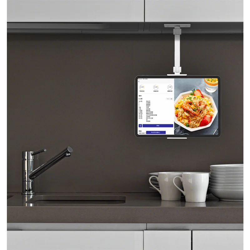 Imagem -02 - Dobrável Cozinha Tablet Wall Mount Braço Suporte do Telefone Móvel para Ipad Pro 12.9 513 Alumínio Ajustável