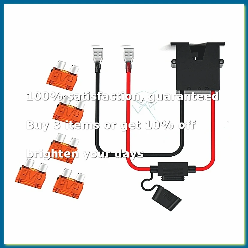 Wire Harness Connector for Power Wheel 12-Volt SLA Battery, with 5 Pcs 40A Fuses, Also for Batteries with F2 Terminals