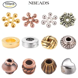 100-200PC Flower Alloy Spacer Beads 15 Kinds Shape Spacer Beads Tibetan Style Beads Jewelry Beads for DIY Crafts Making